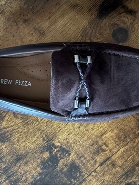Andrew Fezza Dark Brown Suede Slip-On Loafer with Braided Accent